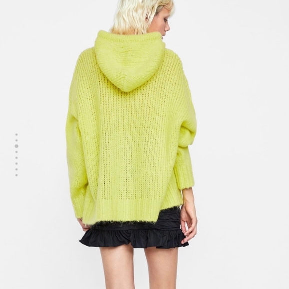Neon Green Oversized Zara Pullover Sweater - Picture 2 of 4